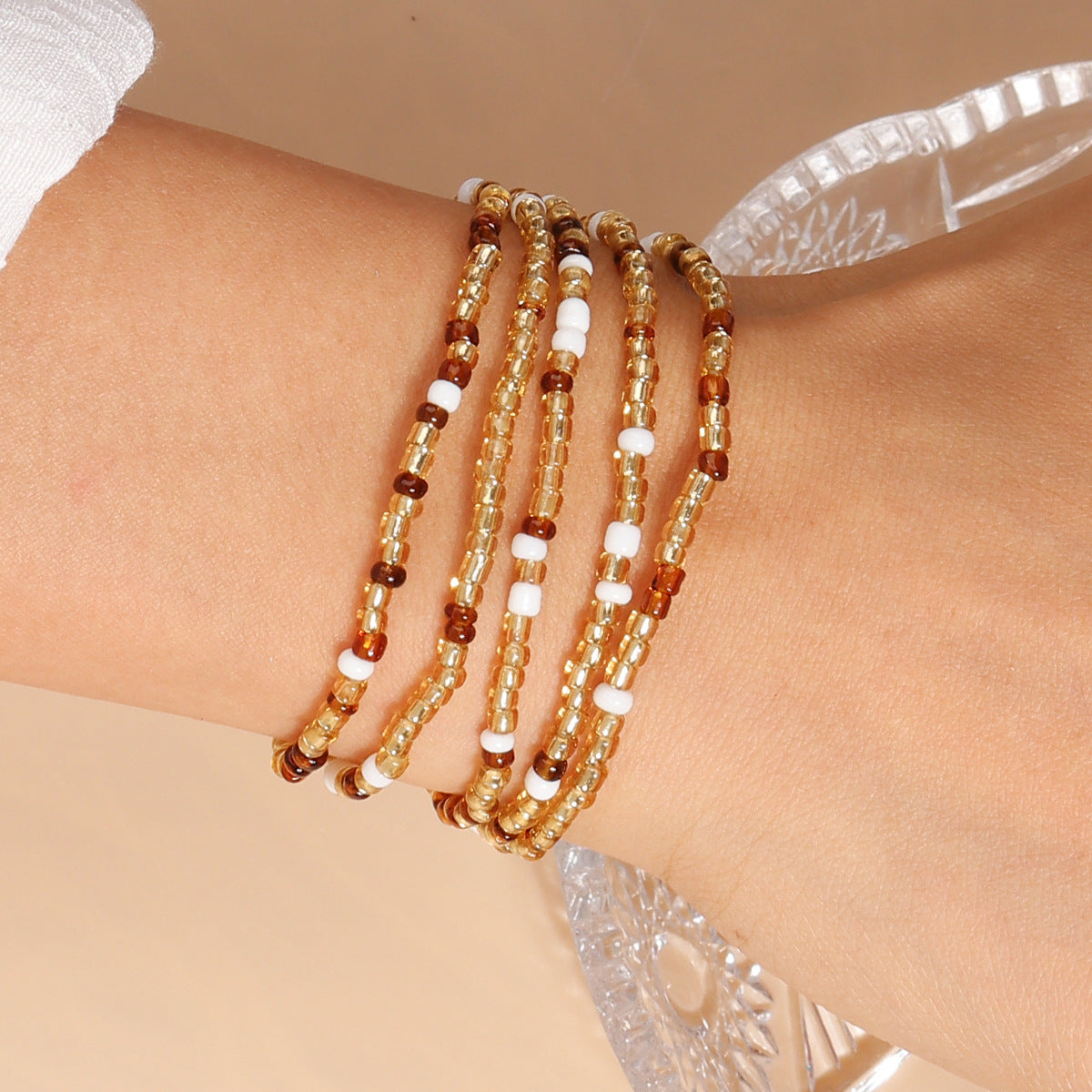 Wholesale Rice Beads Long Section Multi-layer Colorful Beading Bracelet